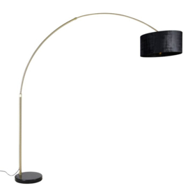 Vloerlamp XXL, zwart - messing met zwarte kap