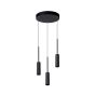 Lucide hanglamp Tubule led, 3-lichts zwart