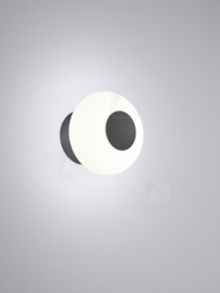 Helestra wandlamp Sapo led kleur mat zwart opal glas