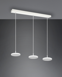 Trio lighting hanglamp Tray led, 3-lichts mat wit