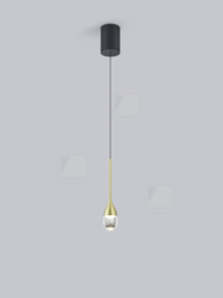 Helestra hanglamp Endo led 1-lichts, mat zwart - goud