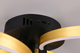 Trio lighting plafondlamp Caruso led, zwart-goud incl. switch dimmer