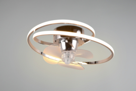 Trio lighting plafond ventilator Umea led, chroom incl. afstandsbediening 50 cm