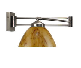 Wandlamp Calimero, zwenkbaar donker marmer glas