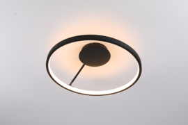 Light trend plafondlamp Circle led, zwart met afstandsbediening