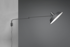 Trio lighting wandlamp Bolder, zwenkbaar met zwarte kap