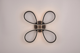 Trio lighting plafondlamp Fly led, zwart incl. switch dimmer 40 cm