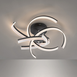 Fischer & Honsel plafondlamp Sund led, mat zwart