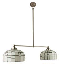 Old timer light hanglamp Iglo, 2-lichts opaal