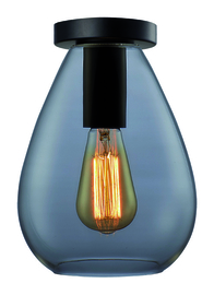Freelight plafondlamp Dorato, 1-lichts zwart met smoke glas