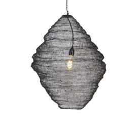 Qazqa  hanglamp Nidum, zwart 60 cm