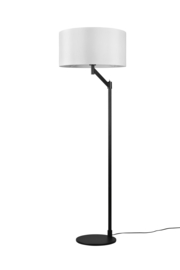 Trio lighting vloerlamp Cassio, zwart met stoffen kap