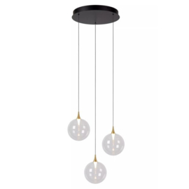 Lucide hanglamp Gisela led, 3-lichts transparant glas