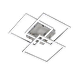 Fischer & Honsel plafondlamp Seth led, geborsteld aluminium 52 cm incl. afstandsbediening