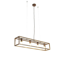 Qazqa hanglamp Cage, roestbruin