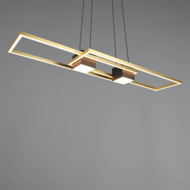 Trio lighting hanglamp Albany led, zwart-goud incl. afstandsbediening