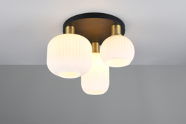 Trio lighting plafondlamp Diva led, 3-lichts mat messing