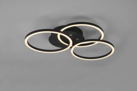 Plafondlamp Circle led, zwart incl. afstandsbediening