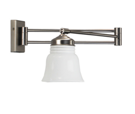 Old timerlight wandlamp Rippeltje, zwenkbaar opaal glas