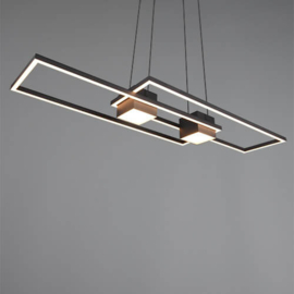 Trio lighting hanglamp Albany led, zwart incl. afstandsbediening