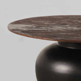 Label 51 Salontafel Dim, espresso mangohout-zwart metaal