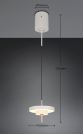 Trio lighting hanglamp Keaton led, warm grijs