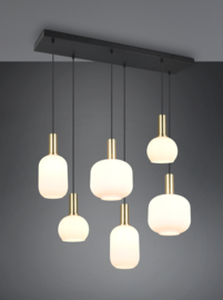 Trio lighting hanglamp Diva, 6-lichts mat messing