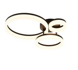 Trio lighting plafondlamp Scope led, 3-lichts zwart