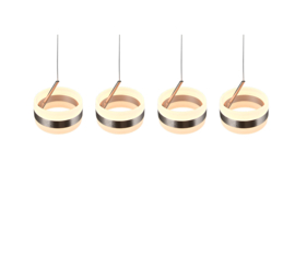 Trio lighting  hanglamp Dios led, 4-lichts mat nikkel