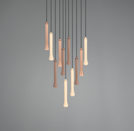 Trio lighting hanglamp Fiato led, zwart rond incl. switch dimmer