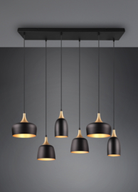 Trio lighting hanglamp Chiraz, 6-lichts mat zwart