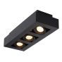 Lucide plafondspot Xirax led, 3-lichts zwart