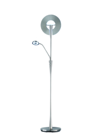 Trio lighting vloerlamp Quebec led, 2-lichts mat nikkel