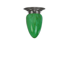 Plafondlamp Traan, groen marmer glas