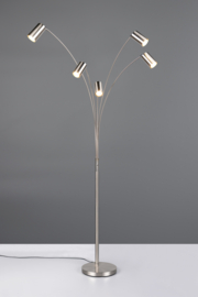 Trio lighting vloerlamp Marley, 5-lichts mat nikkel
