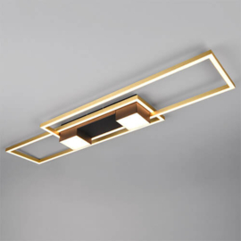 Trio lighting plafondlamp Albany led, zwart-goud incl. switch dimmer