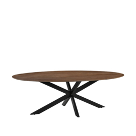 Label 51 Eettafel James, nature smooth mangohout | zwart metaal 240 cm