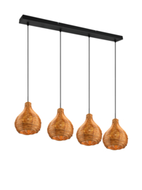 Hanglamp Sprout, 4-lichts rotan natural