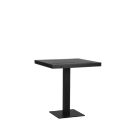 Label 51 Restauranttafel, zwart mangohout | zwart metaal 70x70 cm