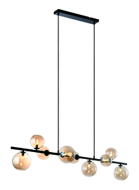 Freelight hanglamp Calcio,  zwart met amber glas