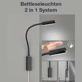 Fischer & Honsel wandlamp Flex Raik led, mat zwart