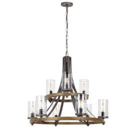 Elstead lighting hanglamp Angelo, 9-lichts met glas