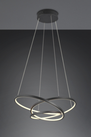 Trio lighting hanglamp Darvin led, zwart incl. switch dimmer 64 cm