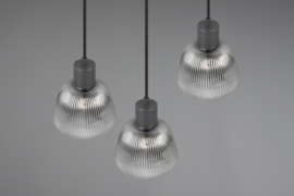 Trio lighting hanglamp Tafira, 3-lichts zwart rond