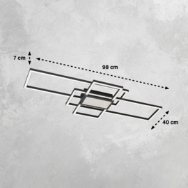 Fischer & Honsel plafondlamp Seth led, mat zwart incl. afstandsbediening