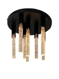 Light trend plafondlamp Kiki, 8-lichts zwart
