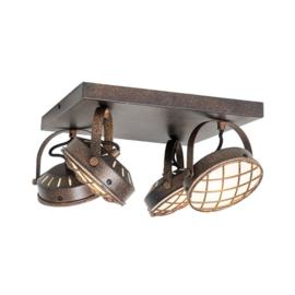 Qazqa plafondspot  Tamina led, 4-lichts roestbruin