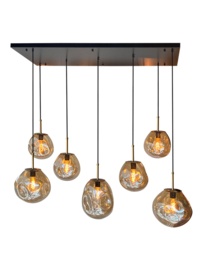 Hanglamp Din ei, 7-lichts met amber glas
