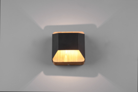 Trio lighting wandlamp Arino led, mat zwart incl. switch dimmer 12 cm