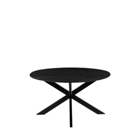 Label 51 Eettafel Otis, zwart mangohout | zwart metaal 140 cm